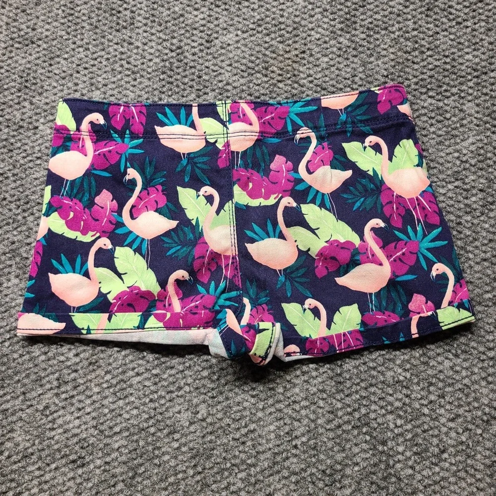 Gymboree Girls Sunny Adventure Chino Shorts 10 Flamingo Tropical Navy Pink 2436